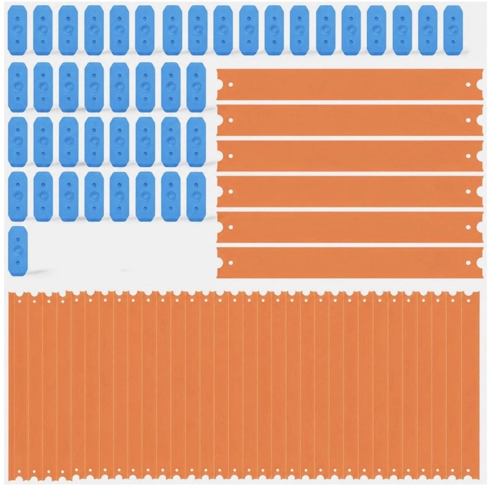 Ningbo 86-Piece Track Set for Hot Wheels Cars 40-Ft Straight Orange Blue ABC1